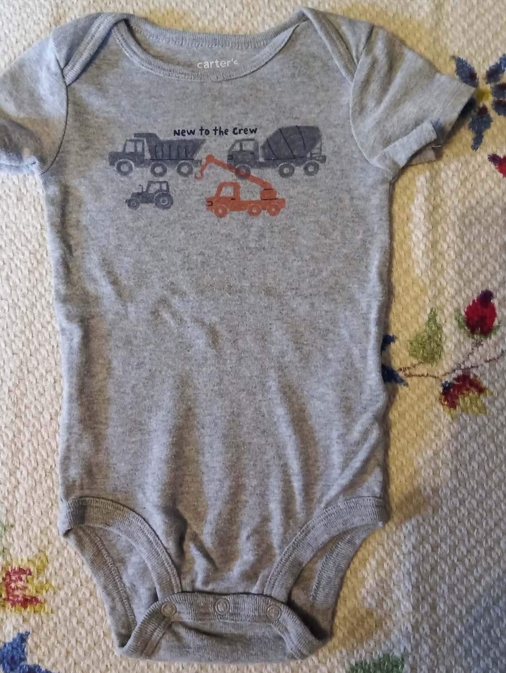 Carter's Gray Construction Vehicles Short-Sleeve One-Piece